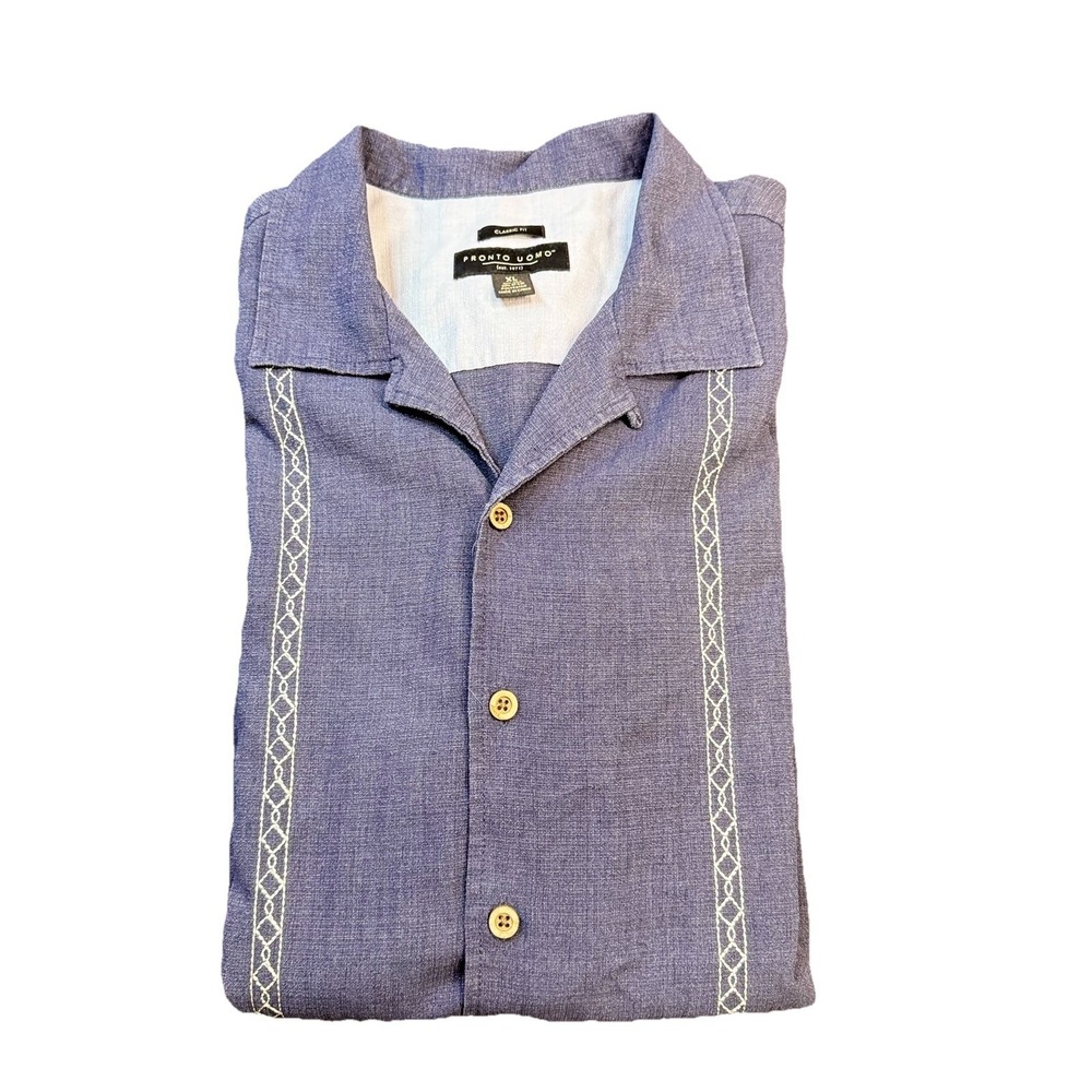 Men's Pronto Uomo Classic Fit‎ Short Sleeve Casual Shirt Size XL